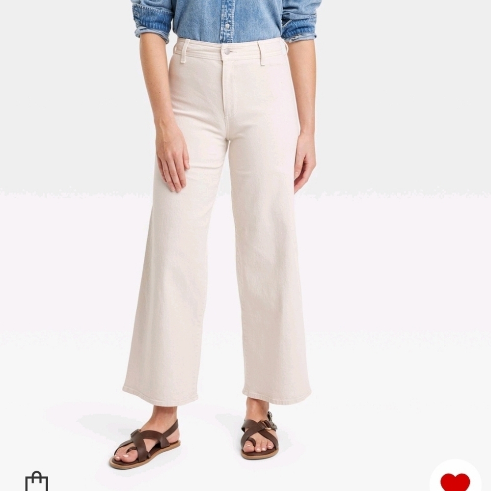 Universal Thread Off-White Wide Leg Jeans